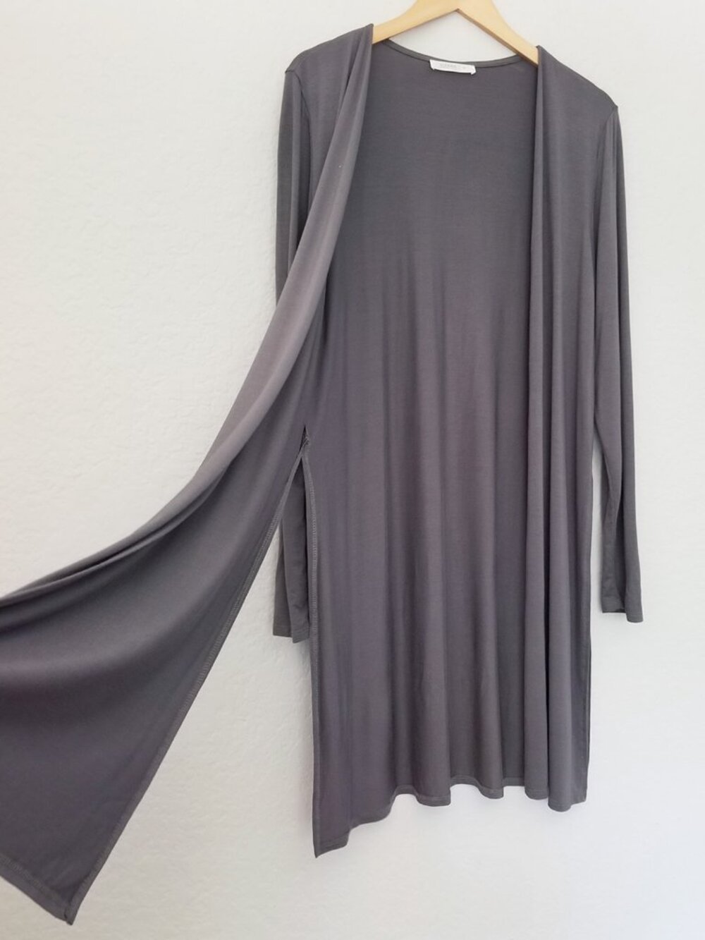 Sivana Bamboo Yoga Wrap Cardigan Size M Grey Gray $118 USA Soft Stretch Slits - Picture 7 of 15